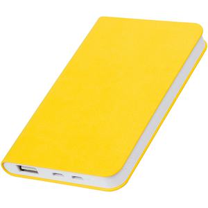 Универсальное зарядное устройство "Softi" (4000mAh),желтый, 7,5х12,1х1,1см, искусственная кожа,пластик