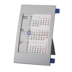 Календарь настольный на 2 года; серый с синим; 18х11 см; пластик