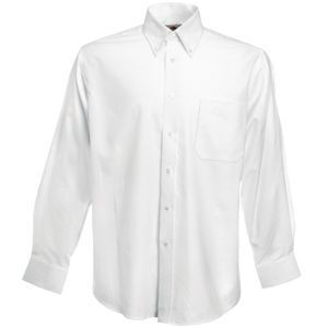Рубашка "Long Sleeve Oxford Shirt", белый, 70% х/б, 30% п/э, 130 г/м2