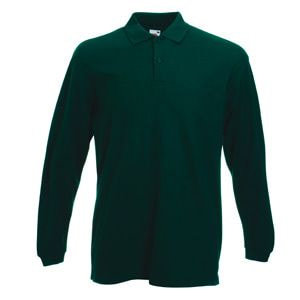 Поло "Long Sleeve Polo", темно-зеленый, 100% х/б, 180 г/м2