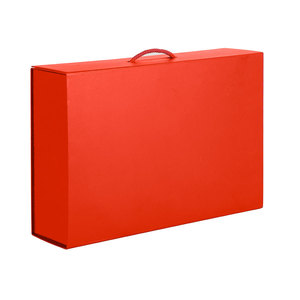 Коробка складная подарочная, 37x25x10cm, кашированный картон, красный