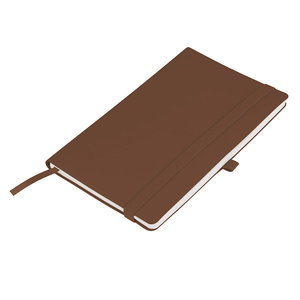 Бизнес-блокнот "Gracy", 130х210 мм, темно-коричневый, кремовая бумага, гибкая обложка, в линейку, на резинке