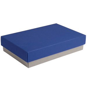 Коробка подарочная CRAFT BOX, 17,5*11,5*4 см, серый, синий, картон 350 гр/м2