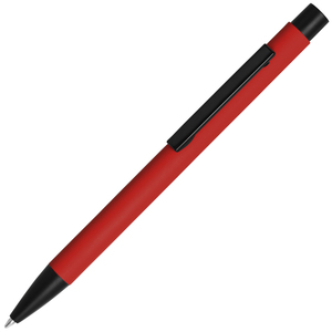 SKINNY, ручка шариковая, красный/черный, алюминий, софт- покрытие