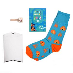 Подарочный набор "Огненная собака",упаковка, прищепка с шильдом, календарь 2018, носки тематические
