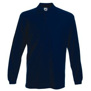 Поло "Long Sleeve Polo", темно-синий, 100% х/б, 180 г/м2