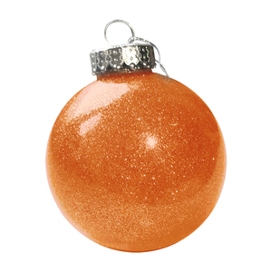 Шар новогодний FLICKER, диаметр 8 см., пластик, оранжевый