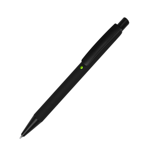 ENIGMA, ручка шариковая, черный/светло-зеленый, металл, пластик, софт-покрытие