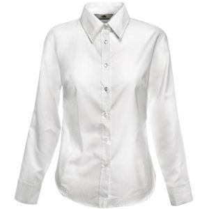 Рубашка "Lady-Fit Long Sleeve Oxford Shirt", белый, 70% х/б, 30% п/э, 130 г/м2
