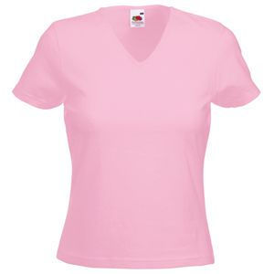 Футболка "Lady-Fit V-Neck T", светло-розовый, 95% х/б, 5% эластан, 210 г/м2
