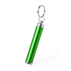 Брелок с фонариком BIMOX, зеленый, L=8,5см, металл