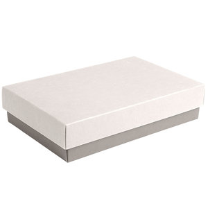 Коробка подарочная CRAFT BOX, 17,5*11,5*4 см, серый, белый, картон 350 гр/м2