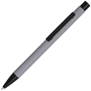 SKINNY, ручка шариковая, серебристый/черный, алюминий, софт- покрытие