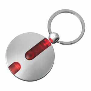 Брелок-фонарик "Круг" красный; D=4 см; H=1 см; пластик