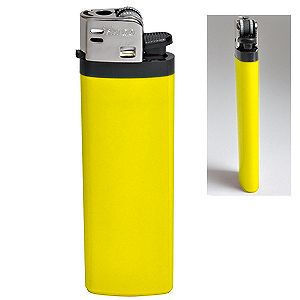 Зажигалка кремневая ISKRA, желтая, 8,18х2,53х1,05 см, пластик