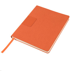 Бизнес-блокнот "Tweedi", 150х180 мм, оранжевый, кремовая бумага, гибкая обложка, в линейку