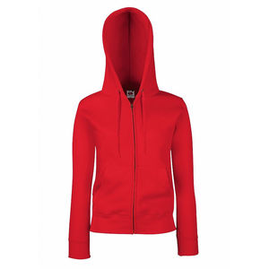 Толстовка "Lady-Fit Hooded Sweat Jacket", красный, 75% х/б, 25% п/э, 280 г/м2