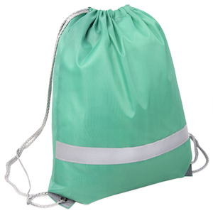 Рюкзак мешок со светоотражающей полосой RAY, зелёный, 35*41 см, полиэстер 210D
