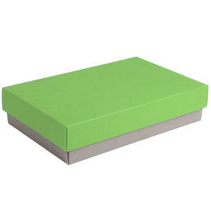 Коробка подарочная CRAFT BOX, 17,5*11,5*4 см, серый, зеленое яблоко, картон 350 гр/м2