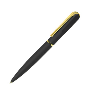 FARO, ручка шариковая, черный/золотистый, металл, пластик, софт-покрытие