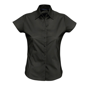 Рубашка женская "Excess", черный, 97% х/б, 3% п/э, 140г/м2