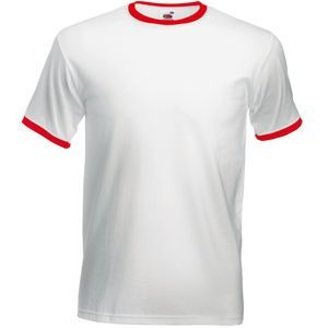 Футболка "Ringer T", белый с красным, 100% х/б, 160 г/м2