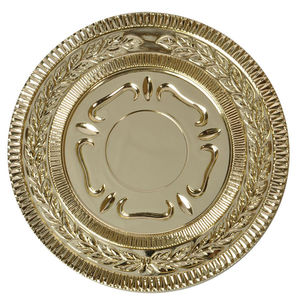 Медаль наградная "Золото"; золотистый; 12х12х2,2 см; D=8,7 см; металл, дерево, стекло