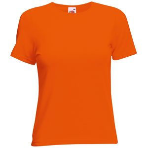 Футболка "Lady-Fit Crew Neck T", оранжевый, 95% х/б, 5% эластан, 210 г/м2