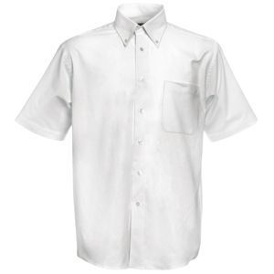 Рубашка "Short Sleeve Oxford Shirt", белый, 70% х/б, 30% п/э, 130 г/м2