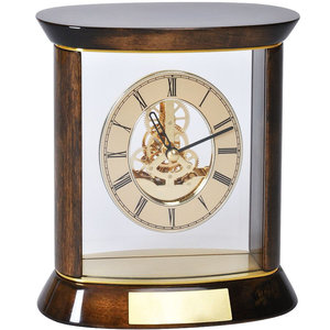 Часы наградные "ПРЕМИУМ" с шильдом;   19,5х20 см, дерево/металл/стекло; лазерная гравировка