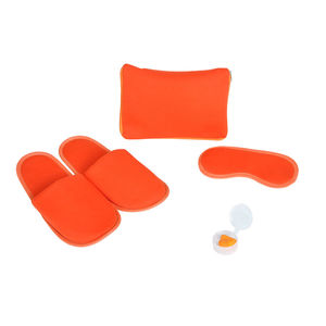 Набор дорожный "Релакс": маска, беруши, тапки;  оранжевый; 20х15 см;  хлопок/нейлон